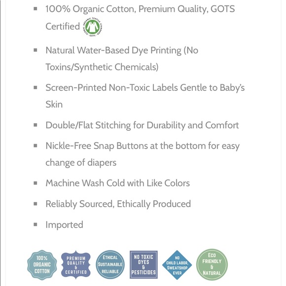 100% Organic Cotton Long Sleeve Bodysuits -Chevron - Picture 3 of 6